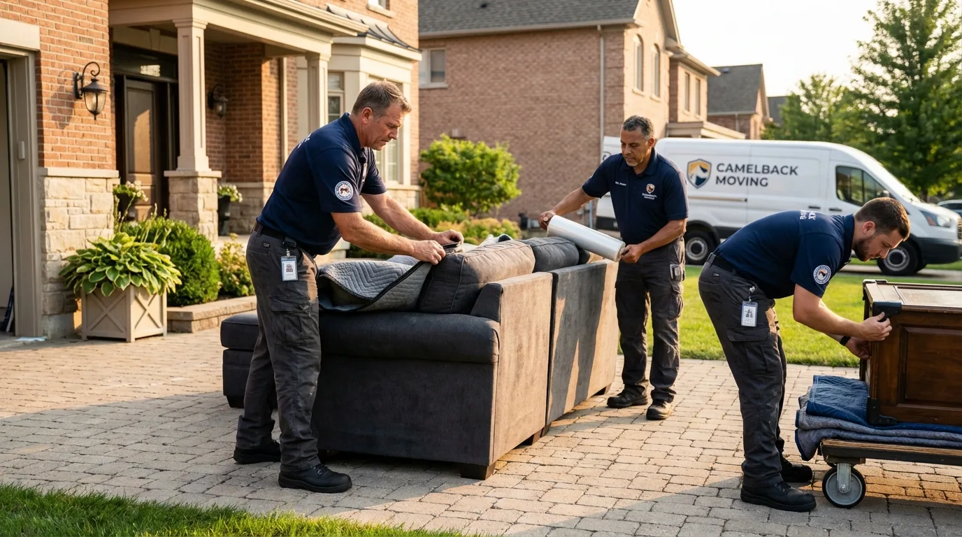 Large estate moving crew wrapping furniture in Hidden Valley Lake, CA